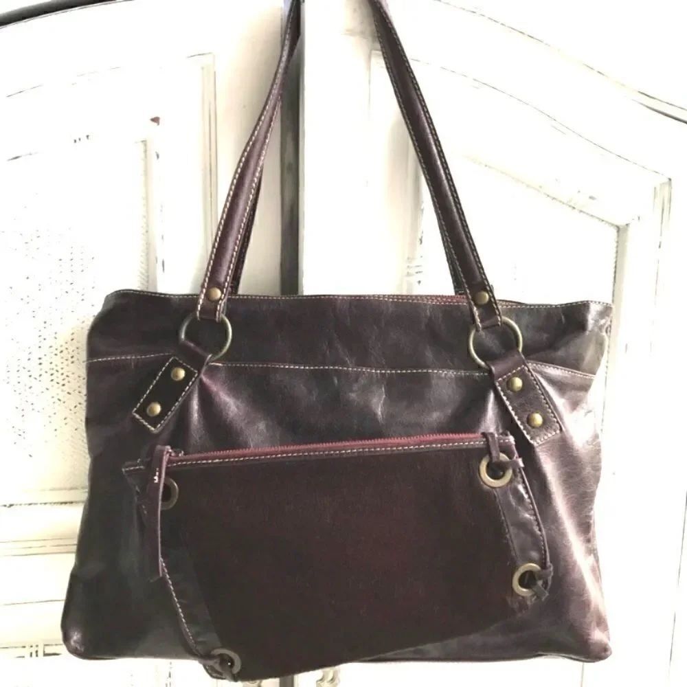 MARCO BUGGIANI ITALIAN LEATHER/ FUR HANDBAG